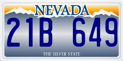 NV license plate 21B649