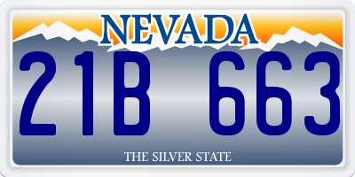 NV license plate 21B663