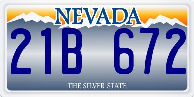 NV license plate 21B672