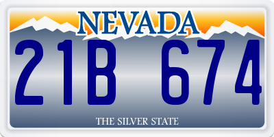 NV license plate 21B674