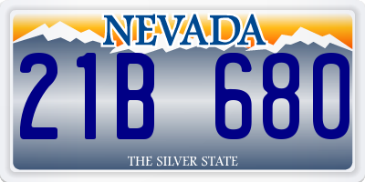 NV license plate 21B680