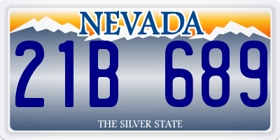 NV license plate 21B689