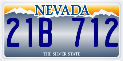 NV license plate 21B712