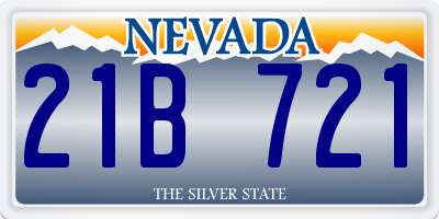 NV license plate 21B721