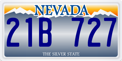 NV license plate 21B727