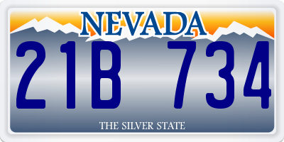 NV license plate 21B734
