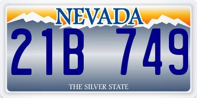 NV license plate 21B749
