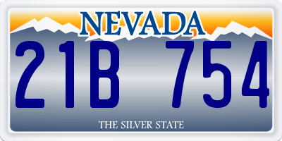 NV license plate 21B754