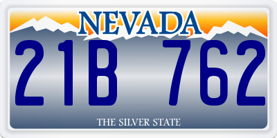 NV license plate 21B762