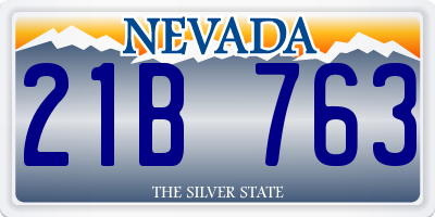 NV license plate 21B763