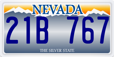 NV license plate 21B767