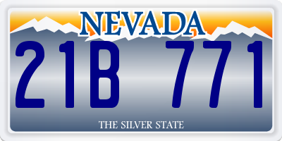 NV license plate 21B771