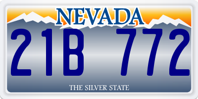 NV license plate 21B772