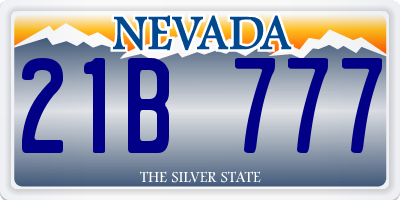 NV license plate 21B777