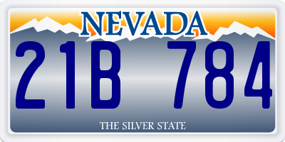 NV license plate 21B784