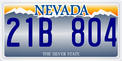NV license plate 21B804