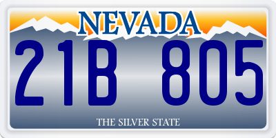 NV license plate 21B805