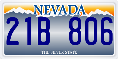 NV license plate 21B806