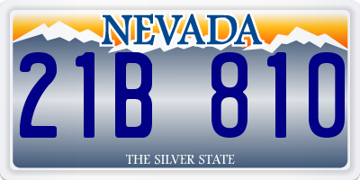 NV license plate 21B810