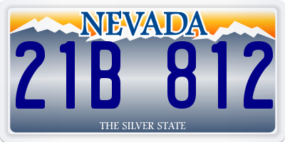 NV license plate 21B812