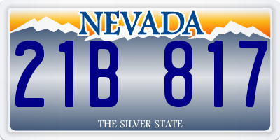 NV license plate 21B817