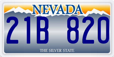 NV license plate 21B820