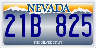 NV license plate 21B825