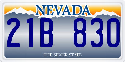 NV license plate 21B830