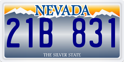 NV license plate 21B831