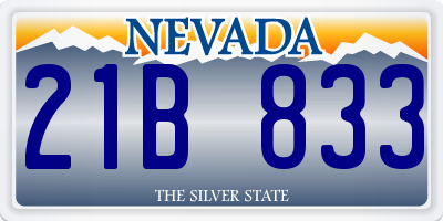 NV license plate 21B833