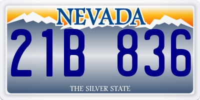 NV license plate 21B836