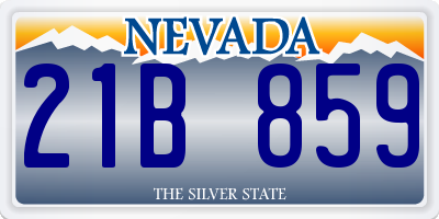 NV license plate 21B859
