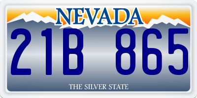 NV license plate 21B865