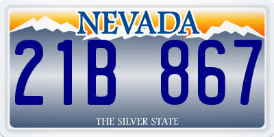 NV license plate 21B867