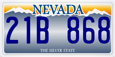NV license plate 21B868