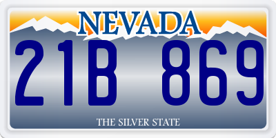 NV license plate 21B869