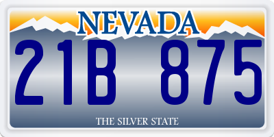 NV license plate 21B875