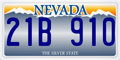 NV license plate 21B910