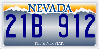 NV license plate 21B912