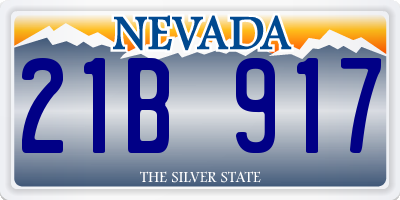 NV license plate 21B917