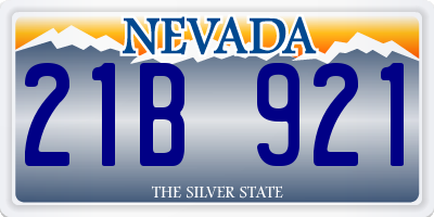 NV license plate 21B921