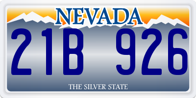NV license plate 21B926