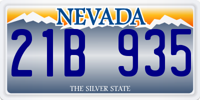 NV license plate 21B935