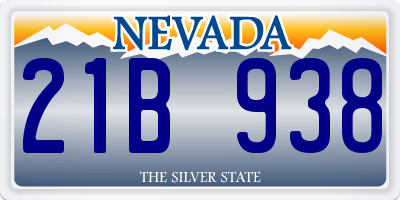 NV license plate 21B938