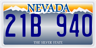 NV license plate 21B940