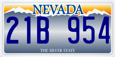 NV license plate 21B954