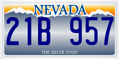 NV license plate 21B957