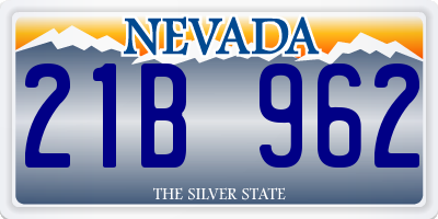 NV license plate 21B962