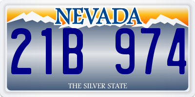 NV license plate 21B974