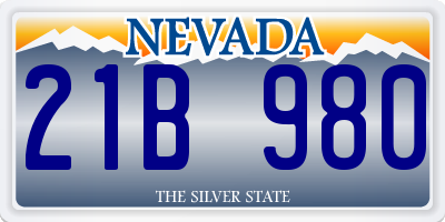 NV license plate 21B980